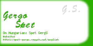 gergo spet business card