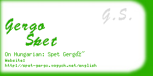 gergo spet business card